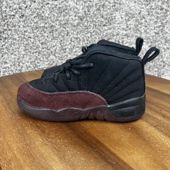 Air Jordan 12 Retro A Ma Maniere (TD) Size 9C FB2687-001 Black Burgundy - Picture 4 of 8